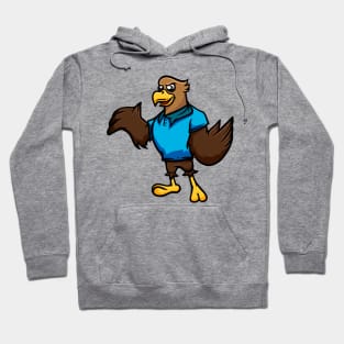 Cute Anthropomorphic Human-like Cartoon Character Peregrine Falcon in Clothes Hoodie